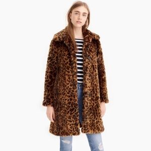 J.Crew Leopard Faux Fur Coat